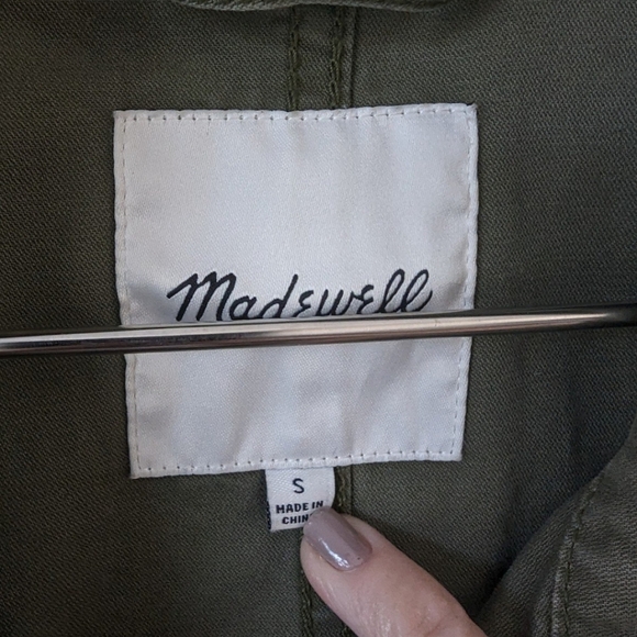 Madewell Passage Jacket Army Green Surplus Military Inspired Jacket 100% Cotton - Picture 10 of 11